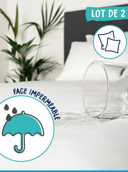 Lote de 2 protetores de almofada impermeáveis - Kiabi