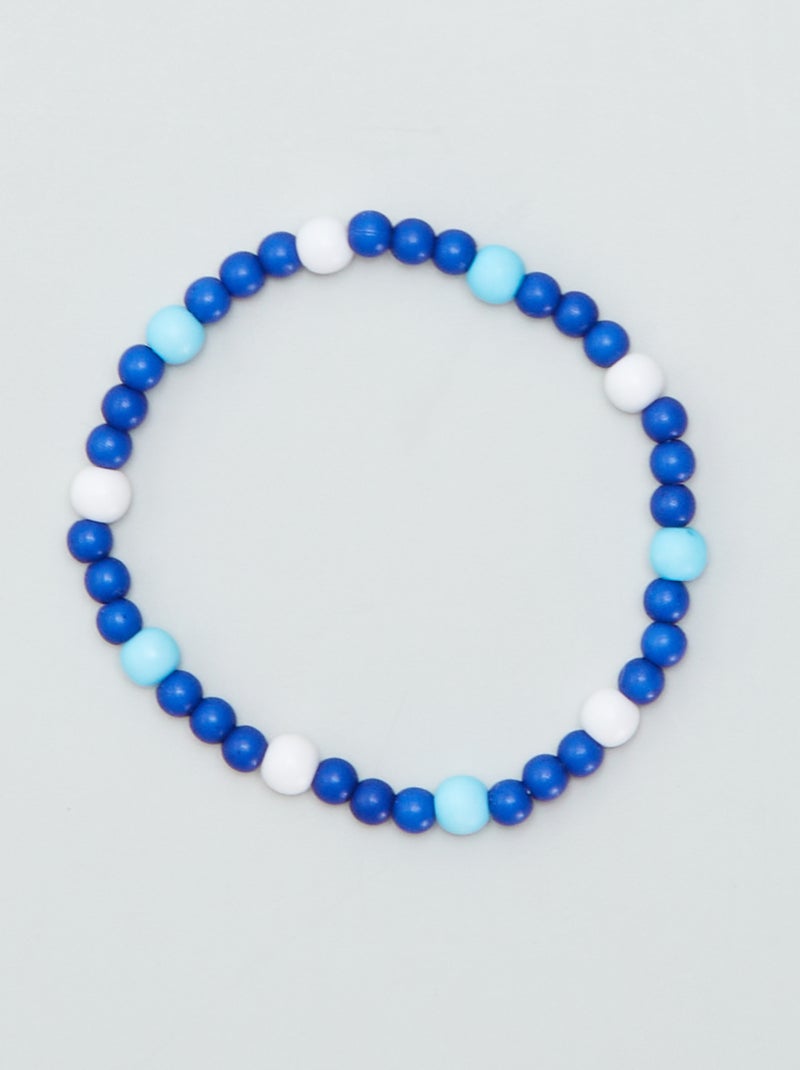 Lote de 2 pulseiras com pérolas 'Stitch' AZUL - Kiabi