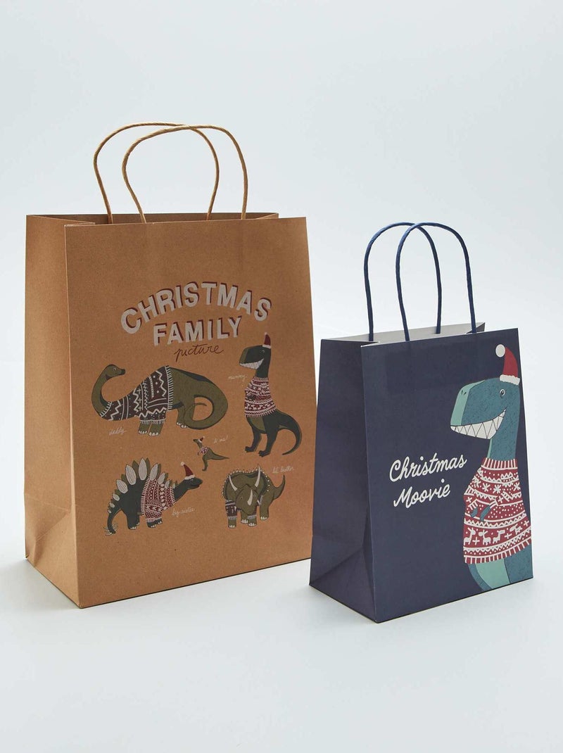 Lote de 2 sacos de presentes de Natal MARROM - Kiabi