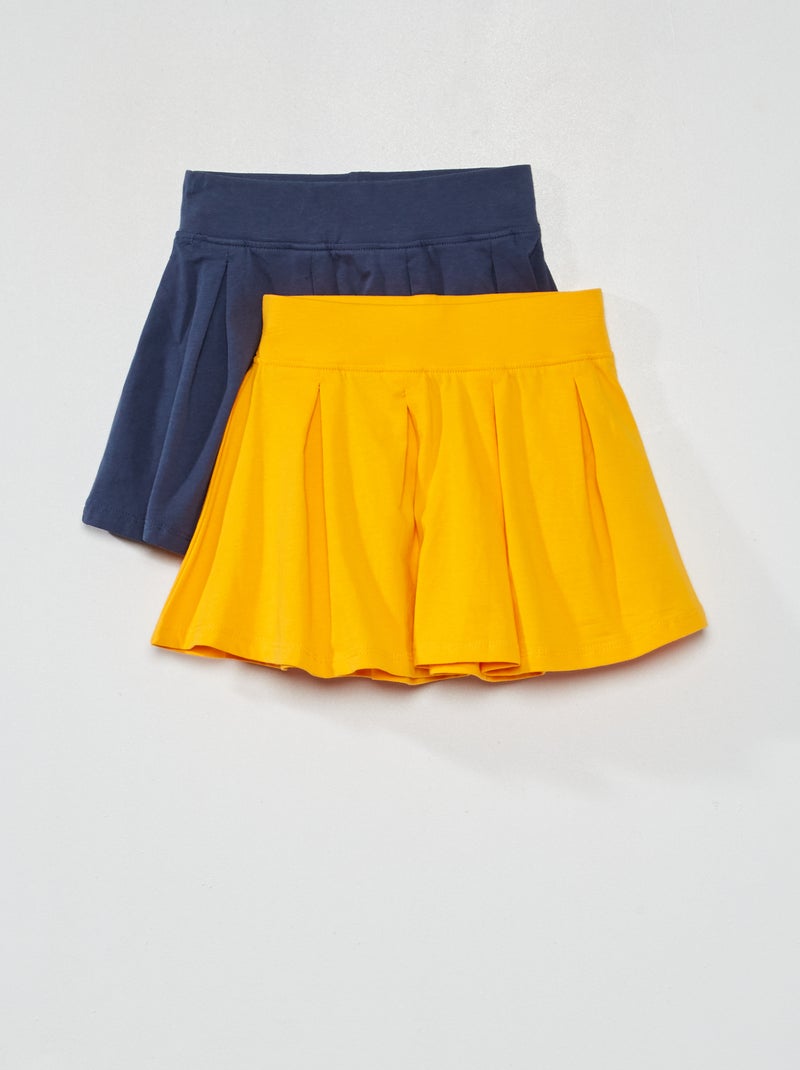 Lote de 2 saias de malha lisas AMARELO - Kiabi