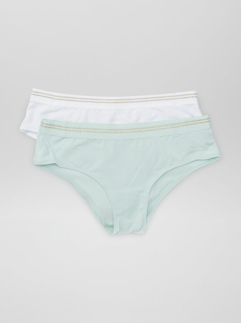 Lote de 2 shorties de algodão Branco - Kiabi