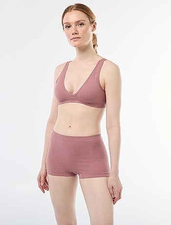 Lote de 2 shorties em malha nervurada