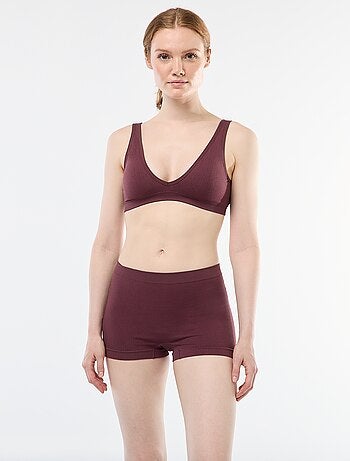 Lote de 2 shorties em malha nervurada