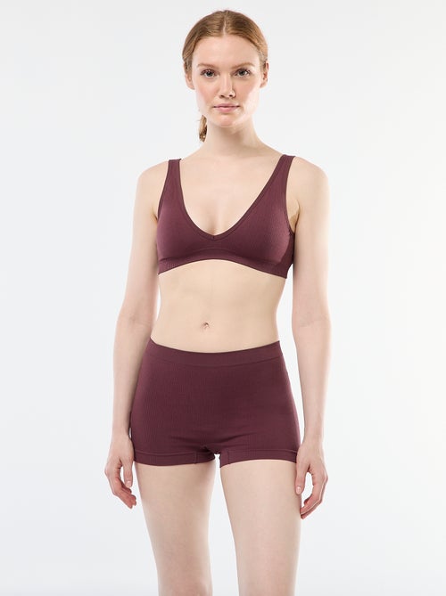 Lote de 2 shorties em malha nervurada - Kiabi