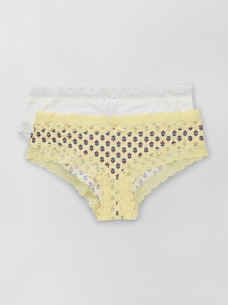 Lote de 2 shorties em microfibra AMARELO - Kiabi