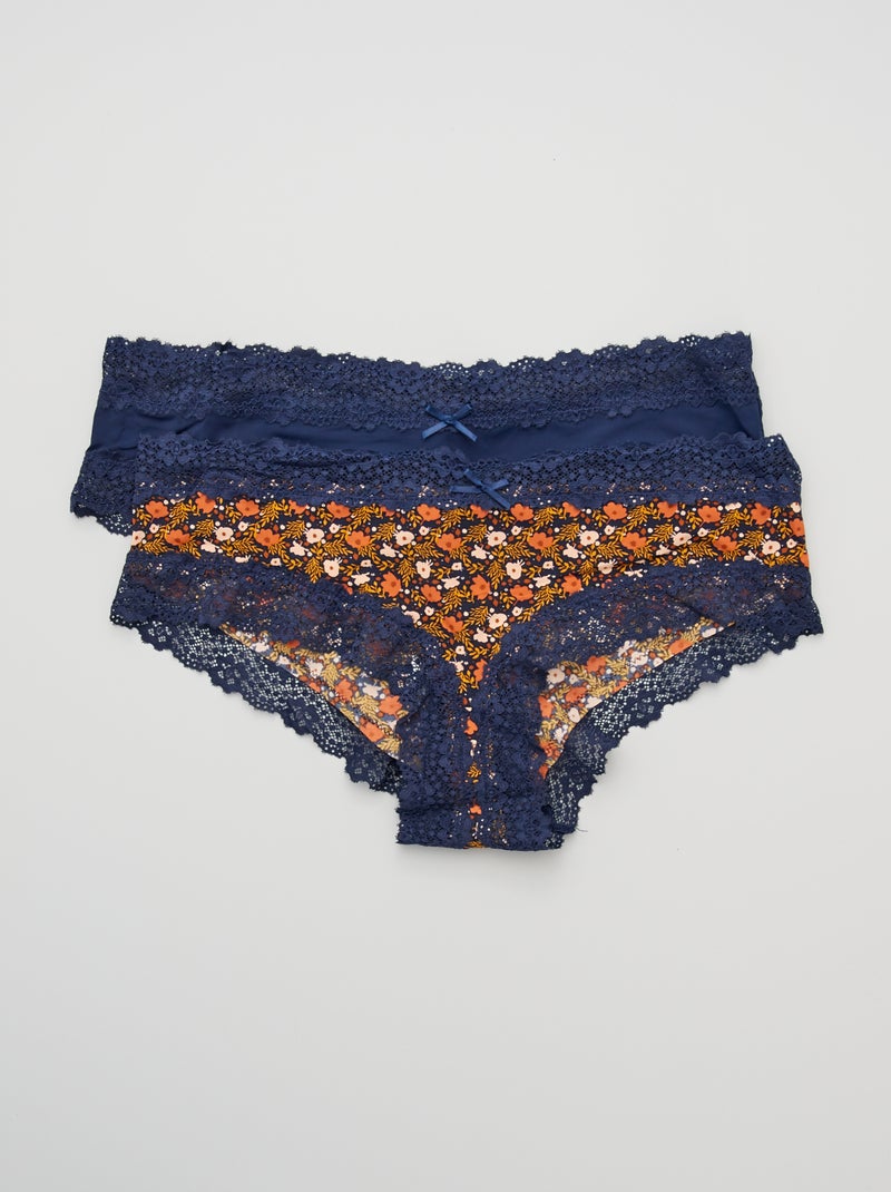 Lote de 2 shorties em microfibra AZUL - Kiabi