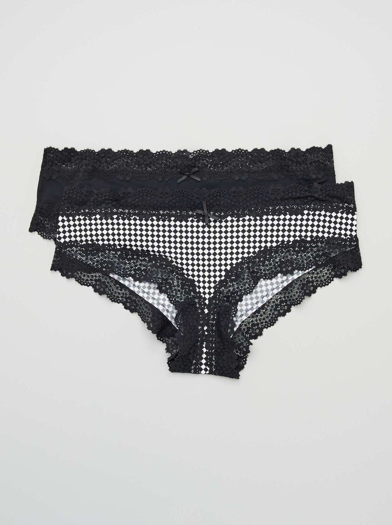 Lote de 2 shorties em microfibra PRETO - Kiabi