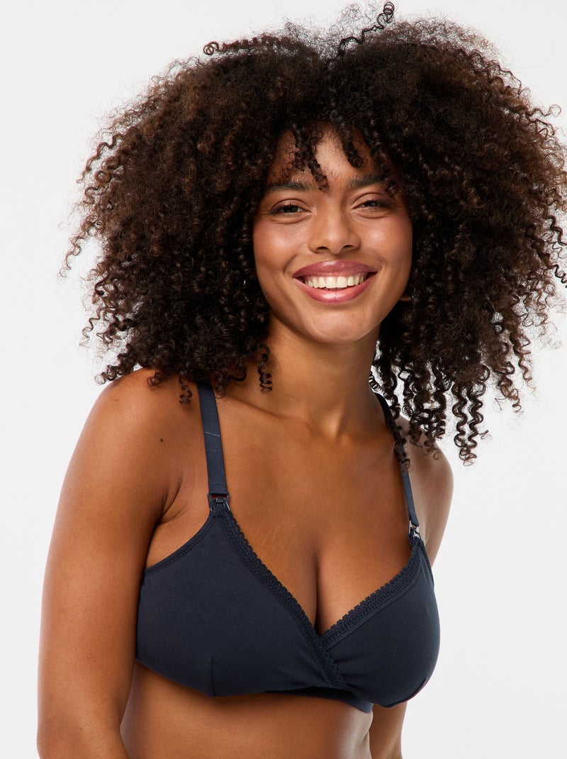 Lote de 2 soutiens de amamentação em algodão AZUL - Kiabi