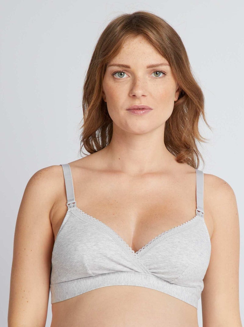 Lote de 2 soutiens de amamentação em algodão CINZA - Kiabi