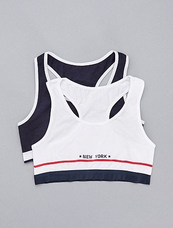Menina 10-18 anos - Lote de 2 soutiens de desporto - Kiabi