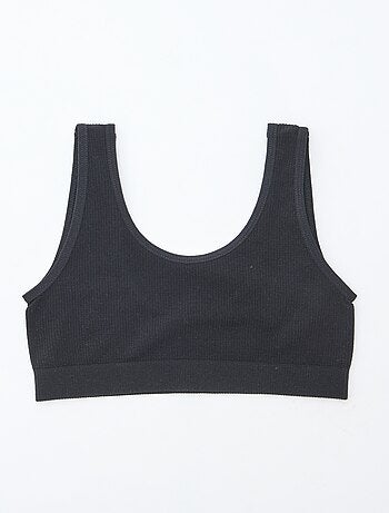 Lote de 2 soutiens de malha canelada lisa