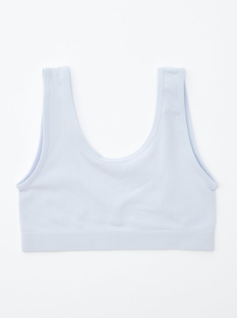 Lote de 2 soutiens em malha nervurada AZUL - Kiabi