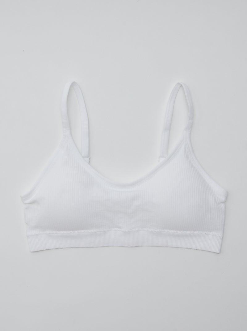 Lote de 2 soutiens nervurados AZUL - Kiabi