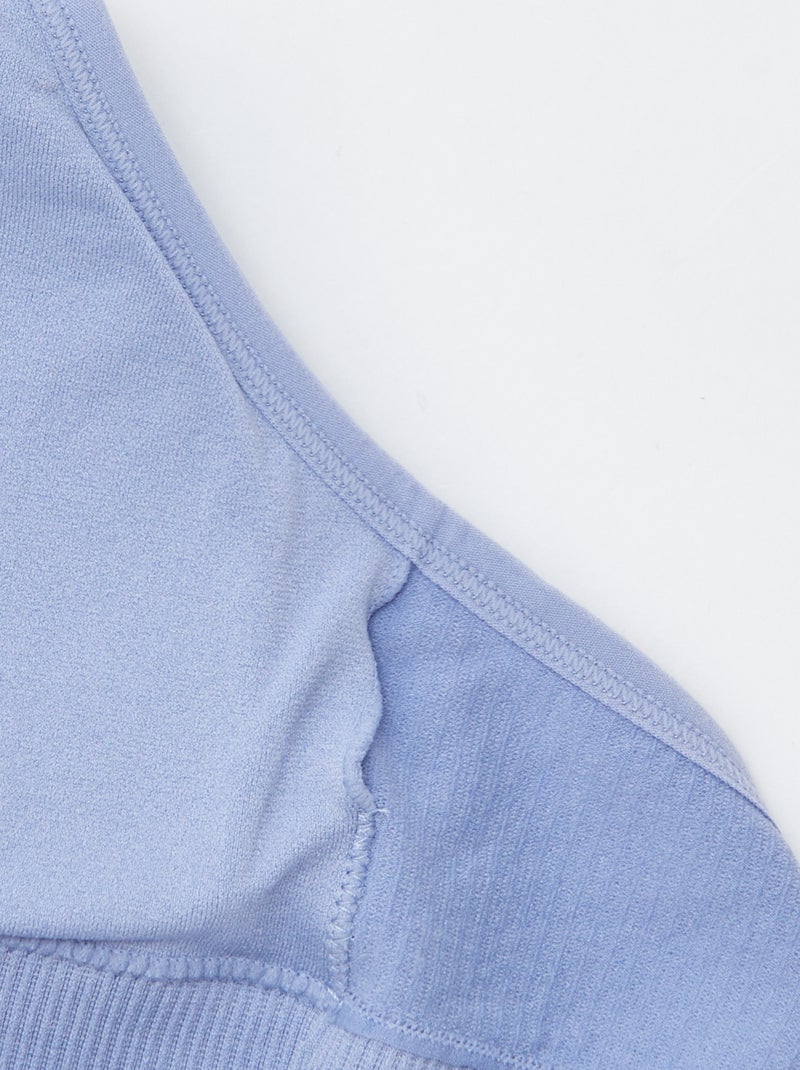 Lote de 2 soutiens nervurados AZUL - Kiabi