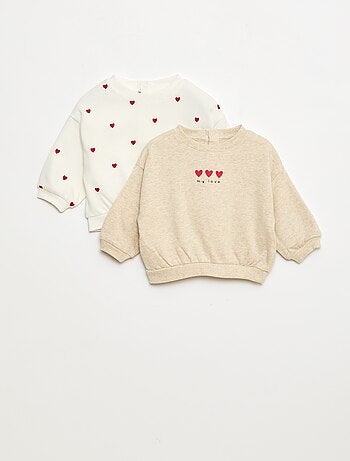 Lote de 2 sweatshirts, 1 liso e outro com padrão