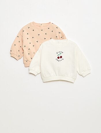 Conjunto de 2 sweatshirts, 1 liso e outro com estampado