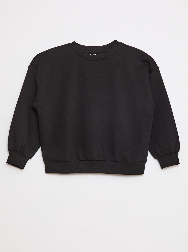 Lote de 2 sweatshirts com gola redonda em moletão cardado Branco - Kiabi