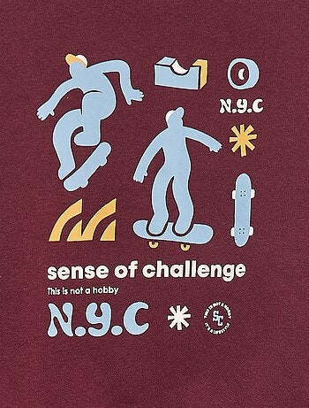 Lote de 2 sweatshirts com gola redonda em moletão cardado