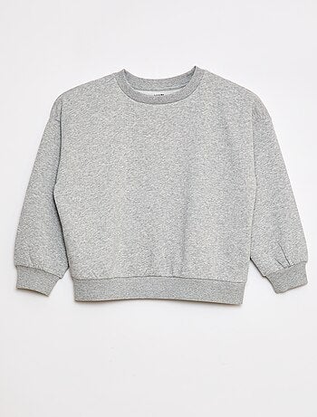 Lote de 2 sweatshirts com gola redonda em moletão cardado