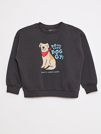 Lote de 2 sweatshirts com gola redonda em moletão cardado