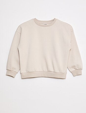 Lote de 2 sweatshirts com gola redonda em moletão cardado