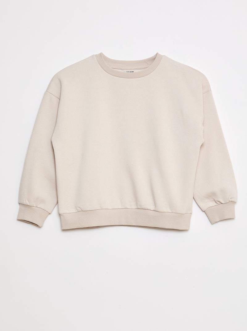 Lote de 2 sweatshirts com gola redonda em moletão cardado Cinza - Kiabi