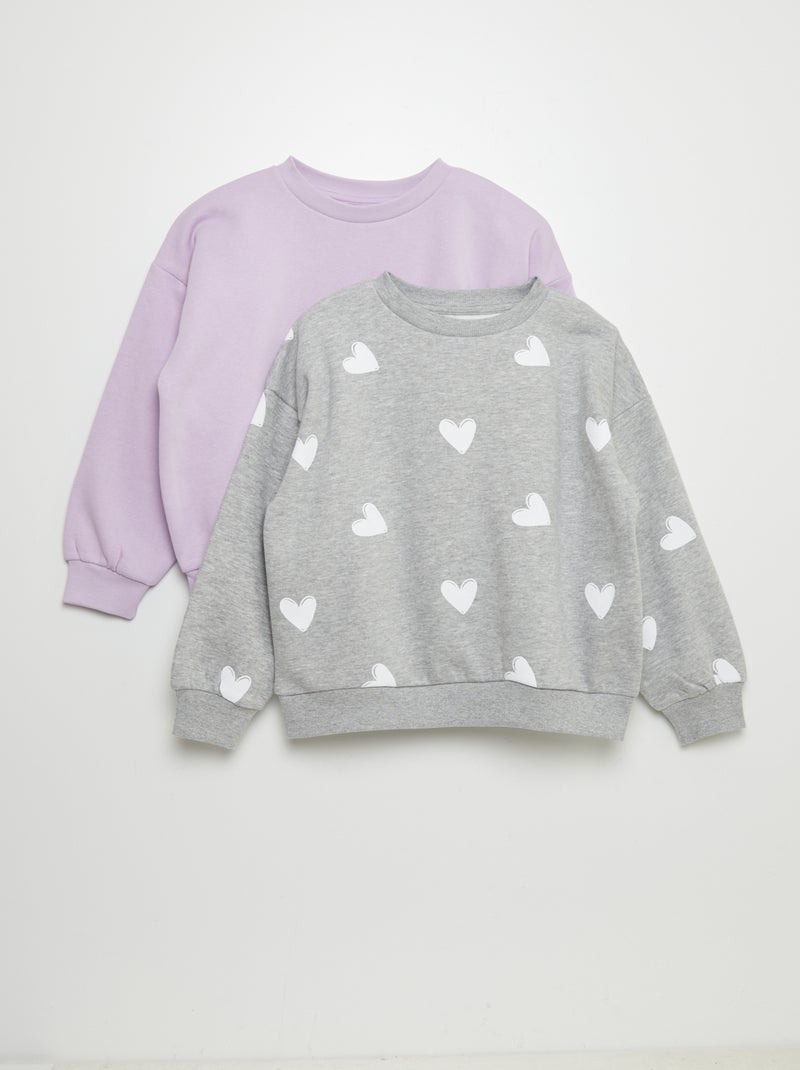 Lote de 2 sweatshirts de gola redonda CINZA - Kiabi