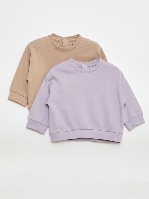 Lote de 2 sweatshirts em french terry - Kiabi