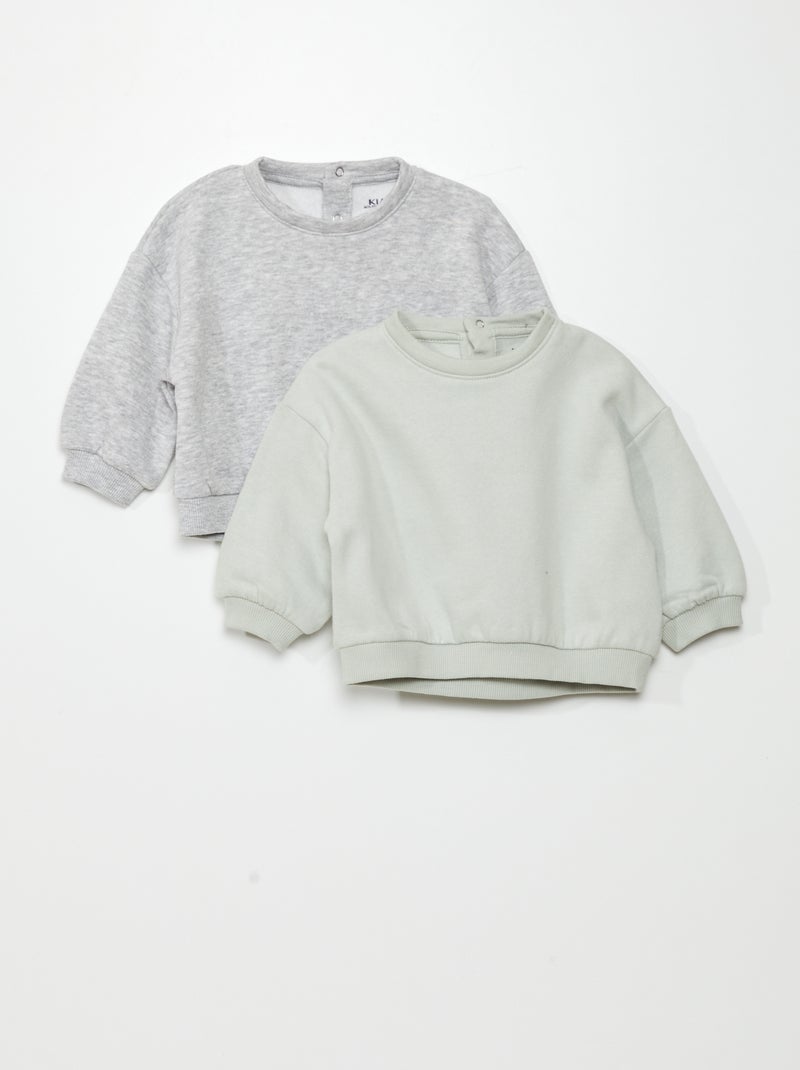Lote de 2 sweatshirts em moletão CINZA - Kiabi