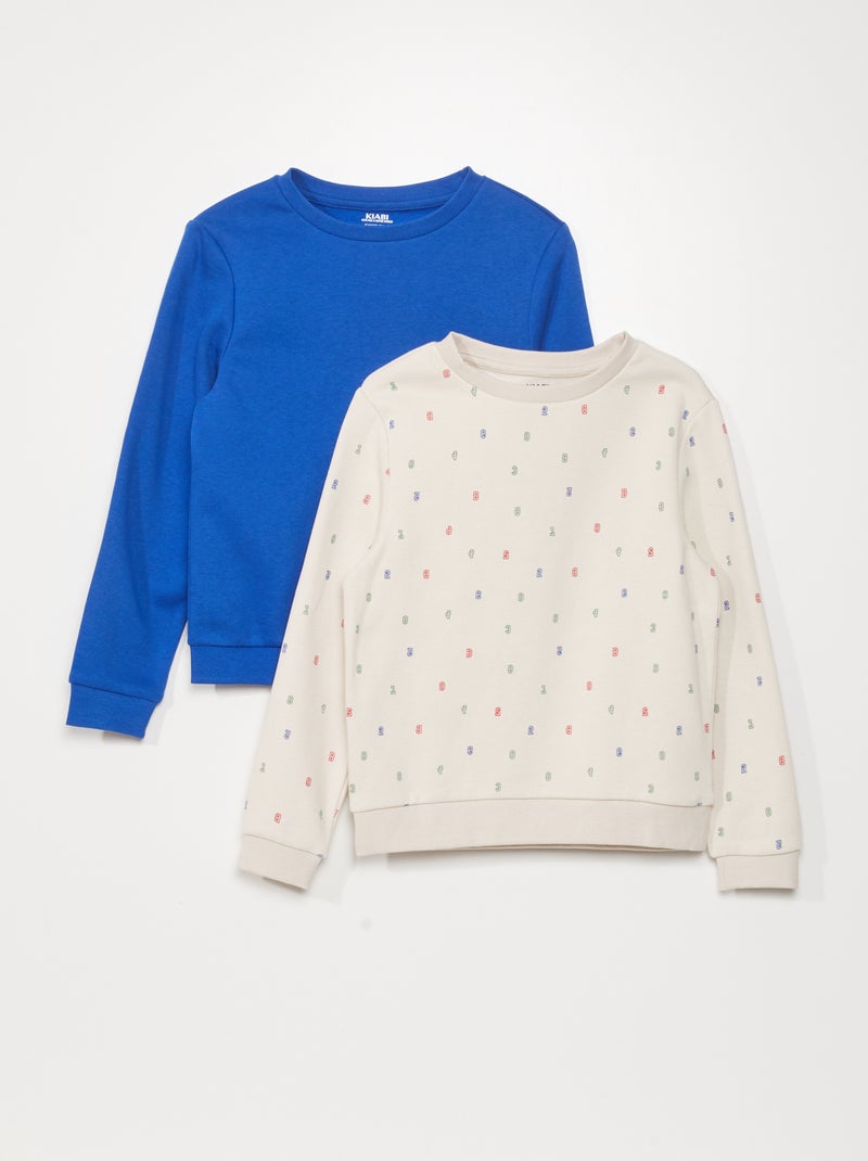 Lote de 2 sweatshirts estampadas BEGE - Kiabi