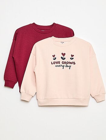 Lote de 2 sweatshirts estampados em algodão