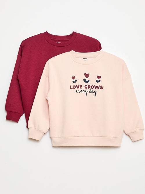 Lote de 2 sweatshirts estampados em algodão - Kiabi