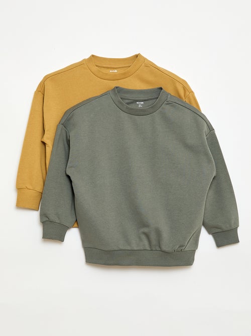 Lote de 2 sweatshirts french terry em algodão - Kiabi