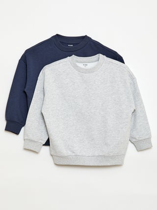 Lote de 2 sweatshirts french terry em algodão