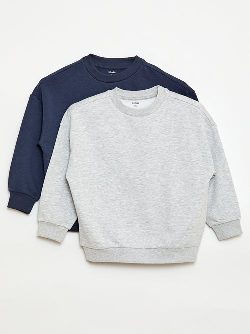 Lote de 2 sweatshirts french terry em algodão - Kiabi