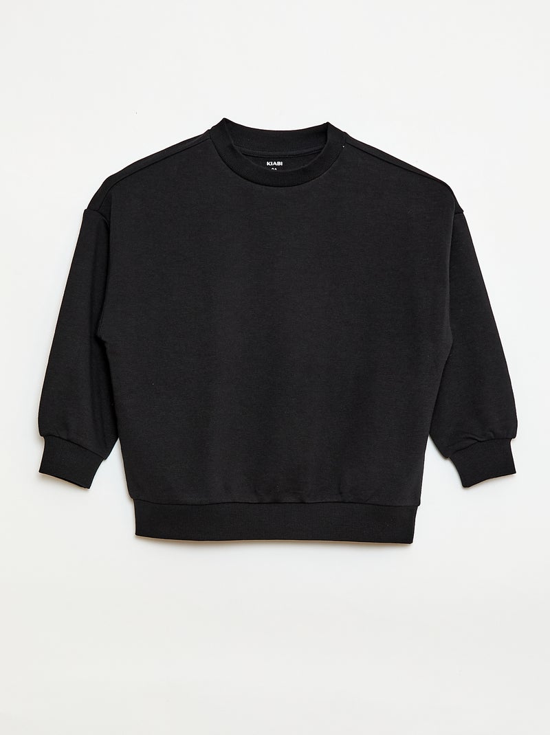 Lote de 2 sweatshirts french terry em algodão Preto - Kiabi