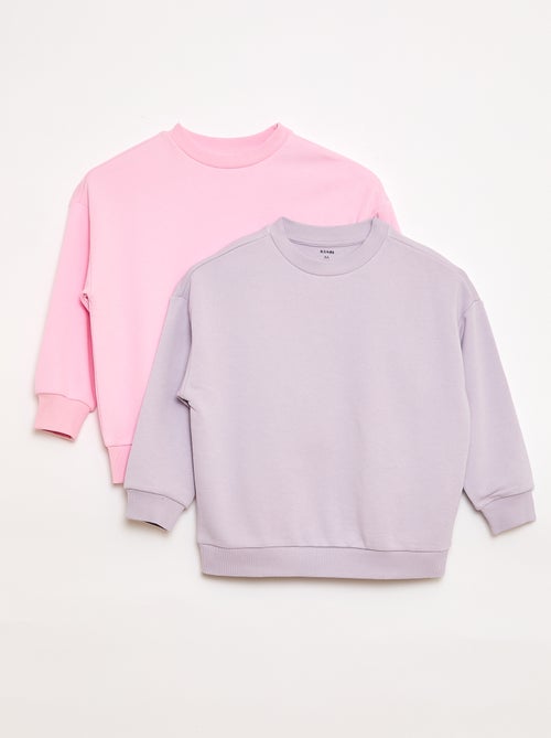 Lote de 2 sweatshirts french terry em algodão - Kiabi