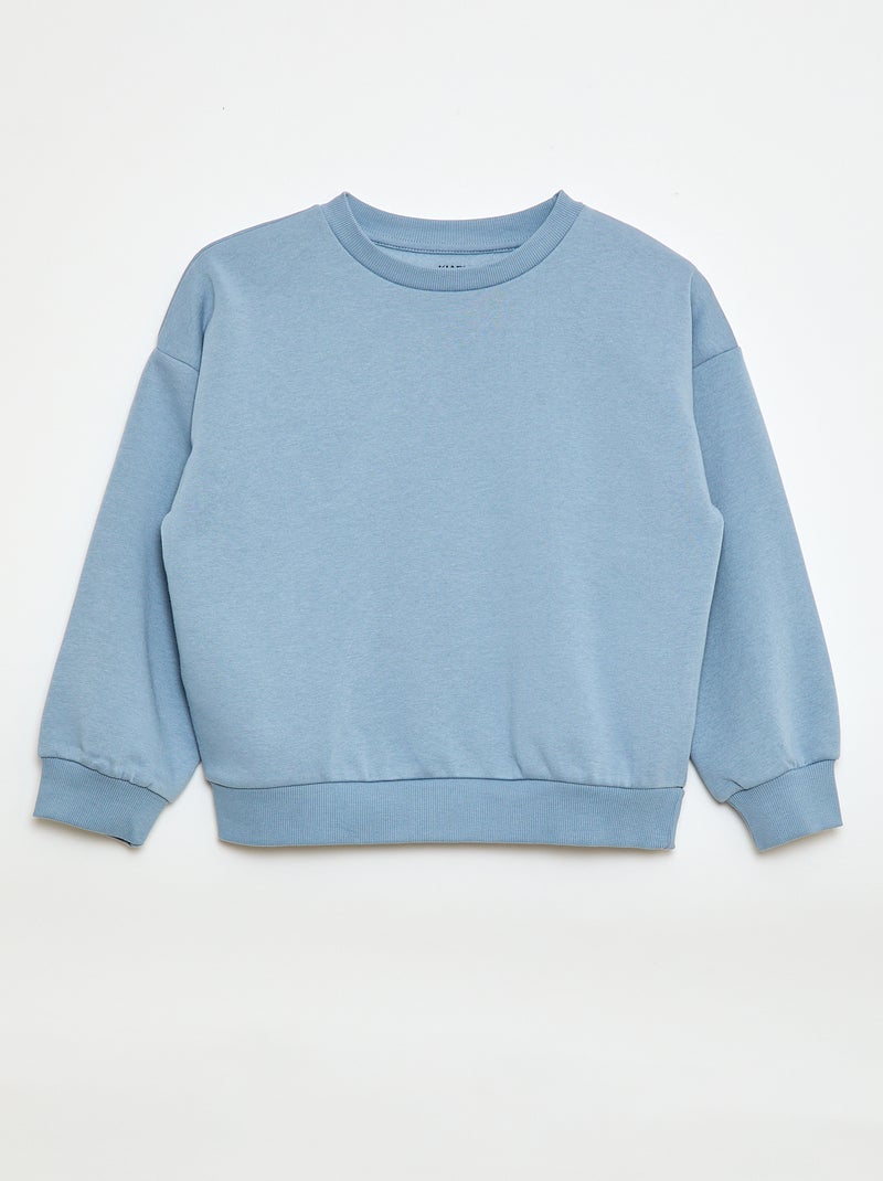 Lote de 2 sweatshirts lisas em moletão Azul - Kiabi