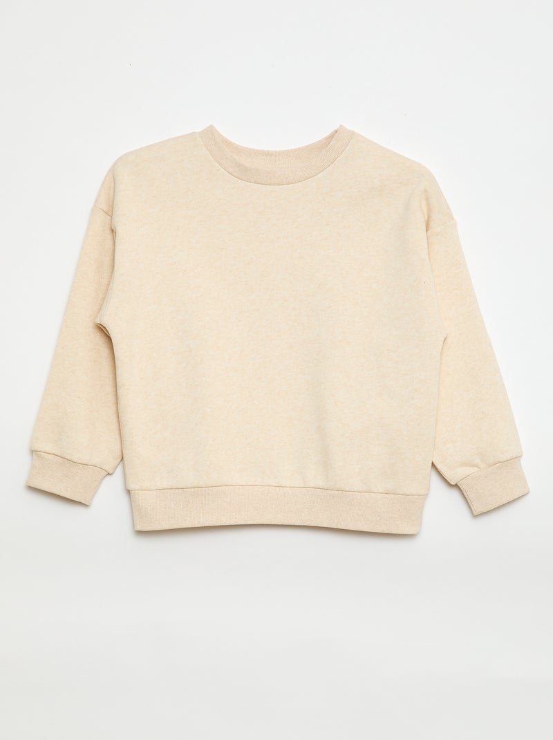 Lote de 2 sweatshirts lisas em moletão Bege - Kiabi