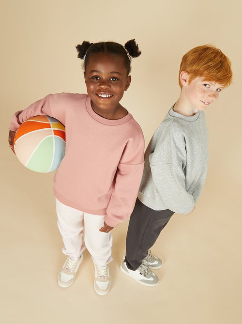 Lote de 2 sweatshirts lisas em moletão - Kiabi