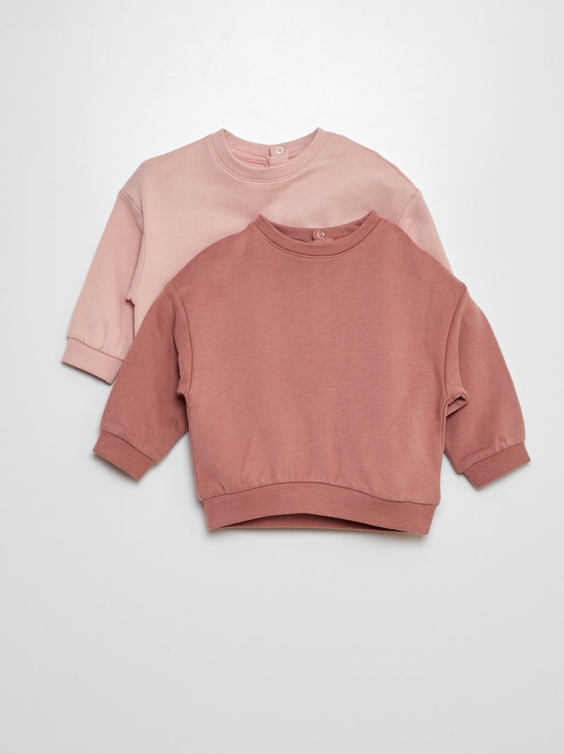 Lote de 2 sweatshirts lisas oversize ROSA - Kiabi