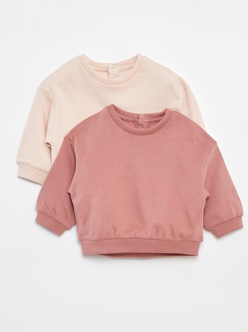 Lote de 2 sweatshirts lisas oversize Rosa - Kiabi