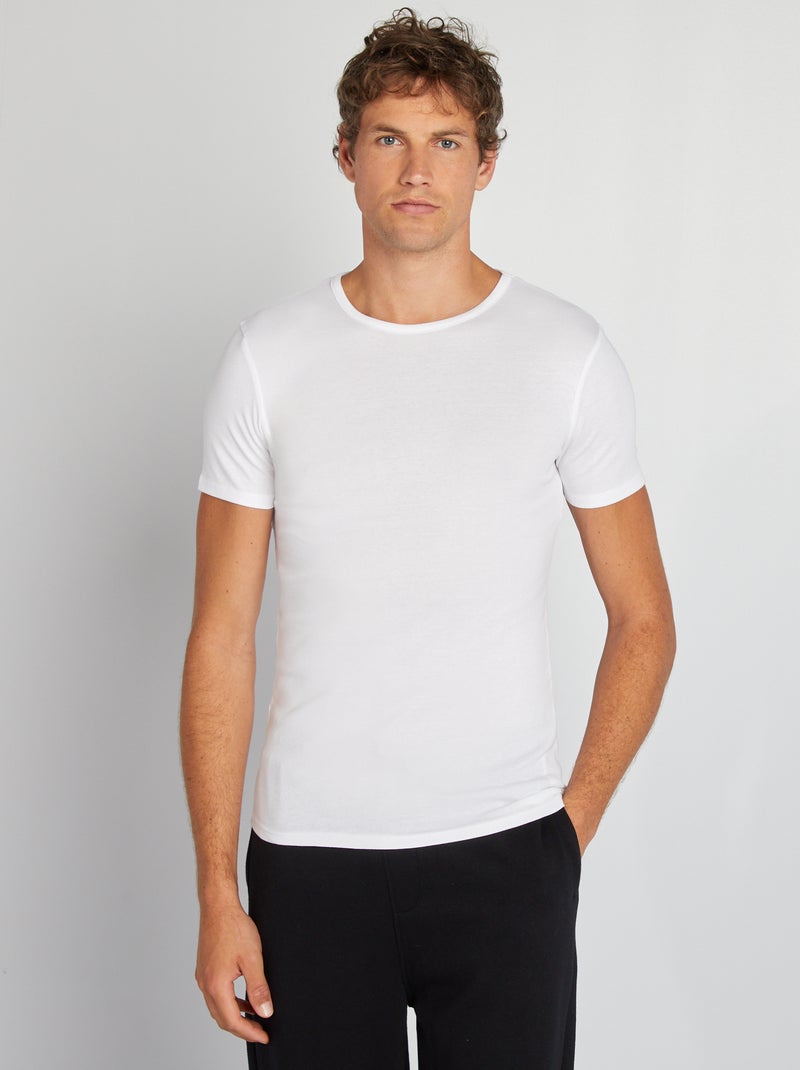 Lote de 2 t-shirt básicas Branco - Kiabi