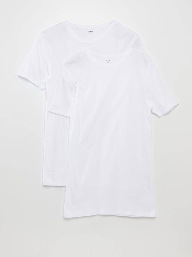 Lote de 2 t-shirt básicas Branco - Kiabi