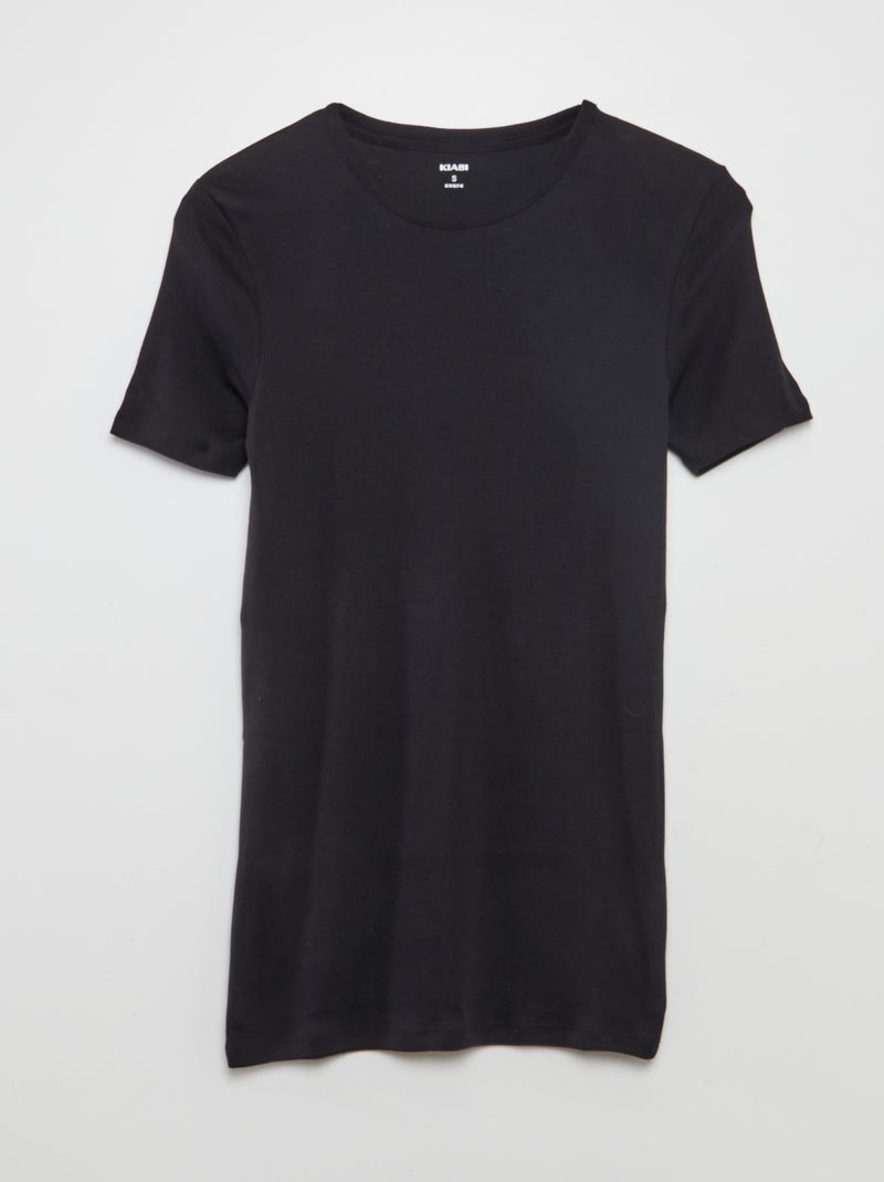 Lote de 2 t-shirt básicas Preto - Kiabi