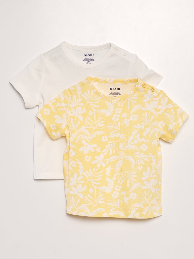 Lote de 2 t-shirts AMARELO - Kiabi