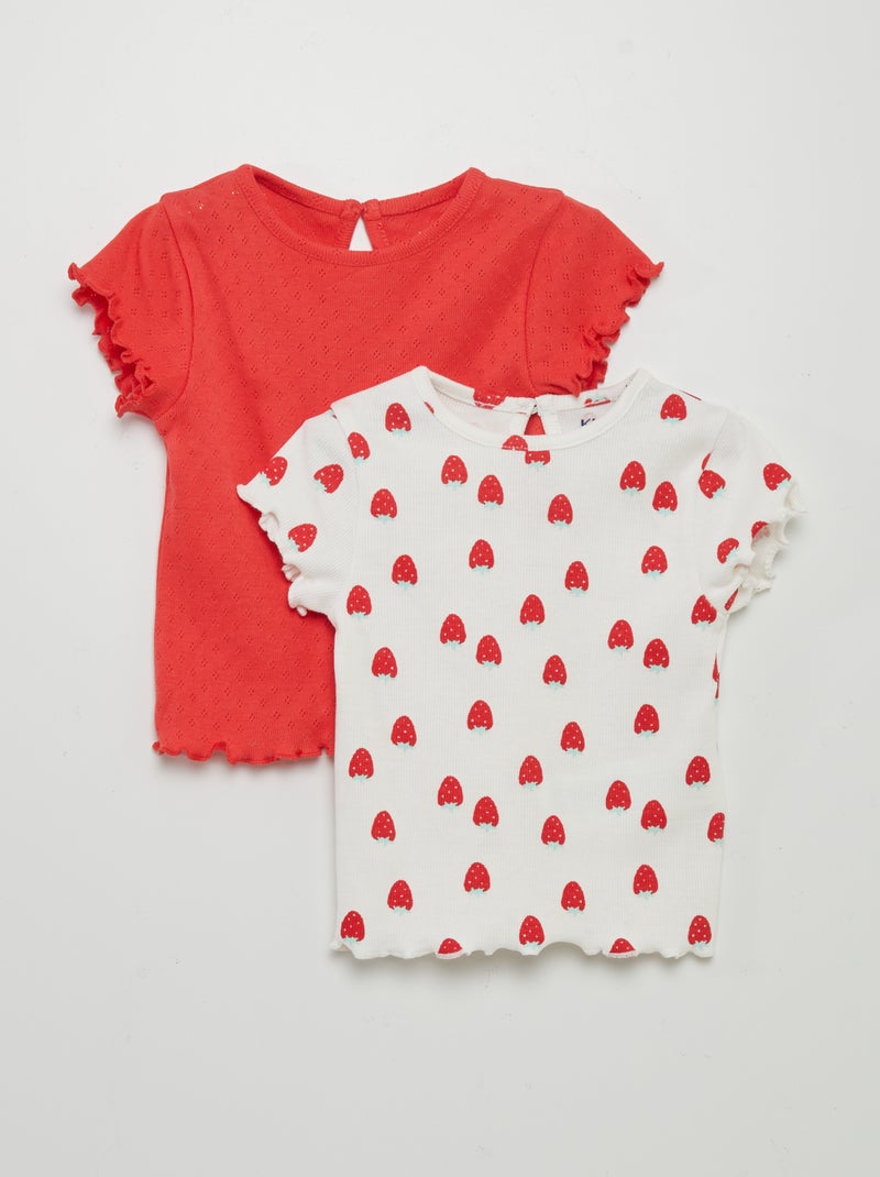 Lote de 2 t-shirts BRANCO - Kiabi