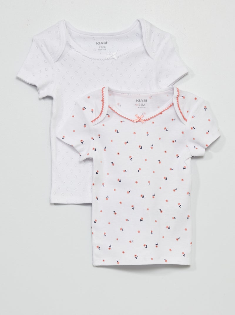Lote de 2 t-shirts BRANCO - Kiabi