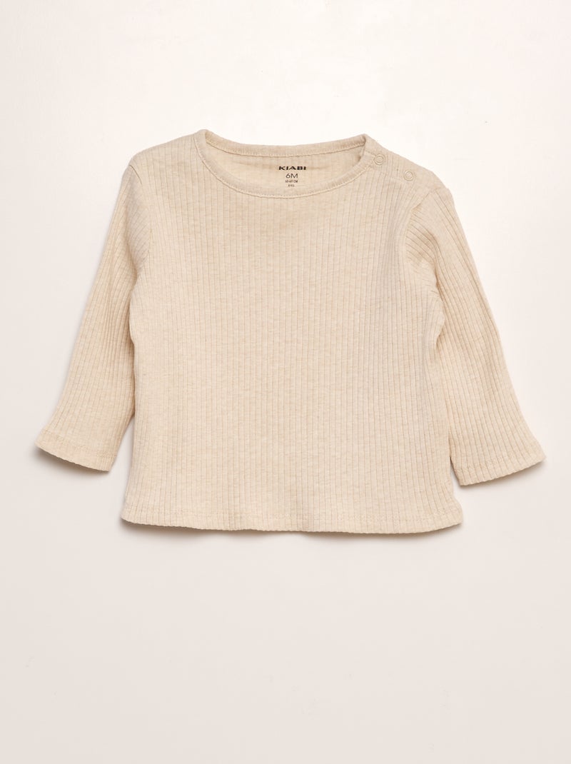 Lote de 2 t-shirts caneladas CINZA - Kiabi