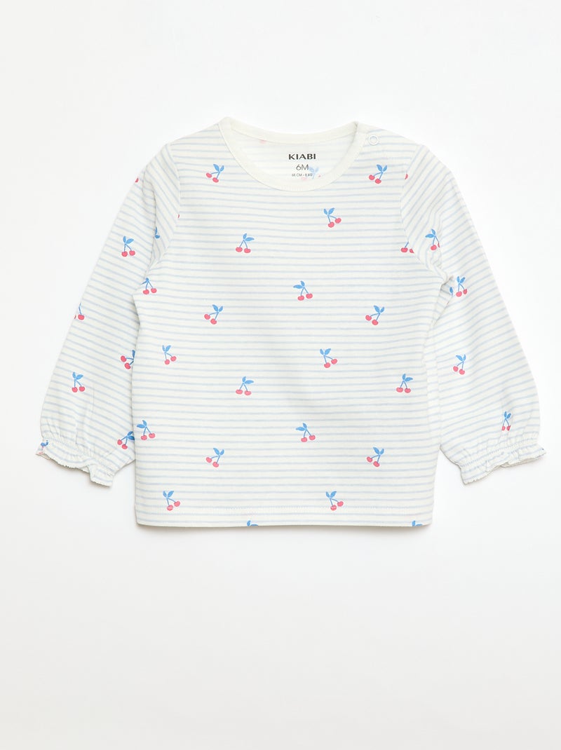 Lote de 2 t-shirts com estampado Branco - Kiabi